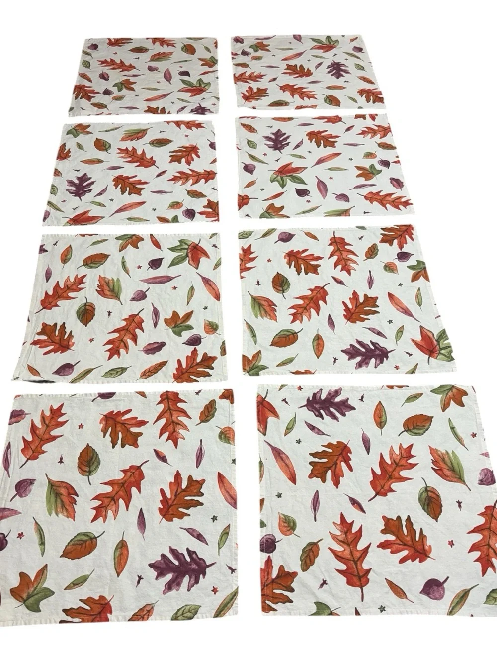 Tessitura Toscana Telerie Fall Tablecloth & 8 Cloth Napkins Leaves Thanksgiving
